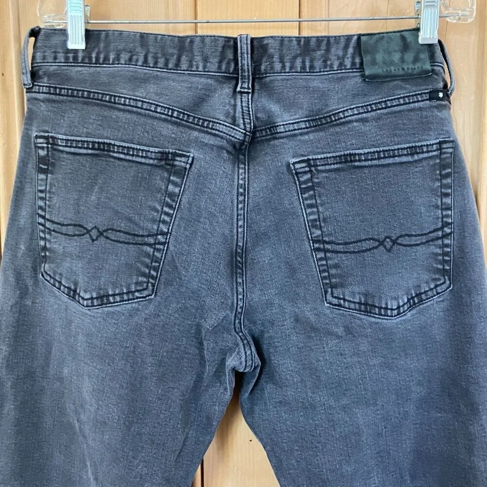Lucky Brand 221 Mens Original Straight Fit Cropped Jeans 34x28 Black AN EXC - Picture 10 of 12